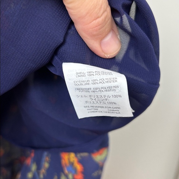 Madewell Navy Ruffle Floral Long Sleeve Dress - 4 - Picture 9 of 12